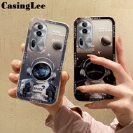 Phone Case for Oppo Reno11 Pro 11F Back Cover Couple Astronaut Cartoon Soft Silicone Clear Anti Drop for Oppo Reno 11F 11 Pro Cover Cases