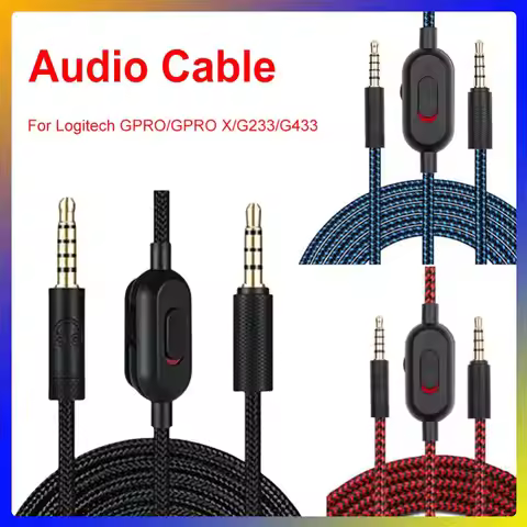 2m Aux Cord Headset Cable Replacement Game Headphone Audio Cable Replacement for Logitech GPRO/GPRO 