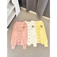 Bear button knit cardigan C238 fx