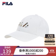 斐乐（FILA）FILA 斐乐官方情侣款棒球帽2022秋季新款百搭时尚运动帽子遮阳帽 标准白-WT XS
