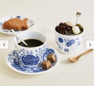 ［日本直送］貓部×佐賀有田燒 咖啡杯 蕎麥麵豬口杯和小碟子套裝