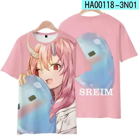 Summer Short Sleeve Fun 3D Printed T-shirt That Time I Reincarnated as Slime Rimuru Tempest All-purp