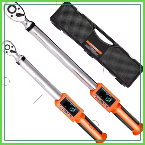 Digital Torque Wrench Set 3/8" & 1/2" Drive, 0-220Nm ±2% Accuracy, LED Display, Vibration Alert