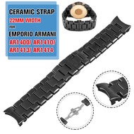 สำหรับ EMPORIO ARMANI AR1400เซรามิกสีดำเต็มสาย/วง/สร้อยข้อมือนาฬิกา22มิลลิเมตรบุรุษ