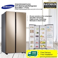 SAMSUNG RS62R5006F8 647L Side-by-side Refrigerator SpaceMax - Gentle Gold - 3 Ticks