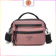 Gudika Women's Daily Casual Messenger Bag Three-Layer Zipper Large Capacity Satchel Bag Thickened Adjustable Shoulder Strap Shoulder Bag Couple Sling Bag