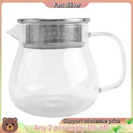 Heat Resistant Coffee Pot Hand Brewing Coffee Pot Steel Cover Transparent Sharing Pot Glass Brewing 