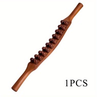 1pc 20-Bead Massage Stick with Wooden Handle - Muscle Shaping & Deep Tissue for Back Neck Abdomen Ha