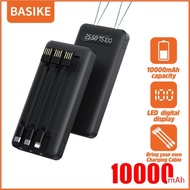 powerbank 20000mah atau10000mah basike dengan 3 kabel pengisi daya - hitam 10000 mah