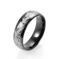 8mm Black Tungsten Wedding Band Mountain Scene Outdoor Men's Ring Classic Anniversary Ring Promise Ring Engagement Ring for Men