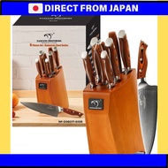 Nanfang Brothers 6-Piece Knife Set, Damascus Steel VG10 67-Layer, with Knife Block, G10 Handles, Inc