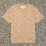MLB Korea B Boston Jacquard Dia Monogram Tee Light Camel Original Authentic MLB Korean T-Shirt/