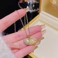 AVUKA Peach Heart Pearl Necklace, Fashionable Elegant Oyster Necklace, Gift Unique Versatile Chain S