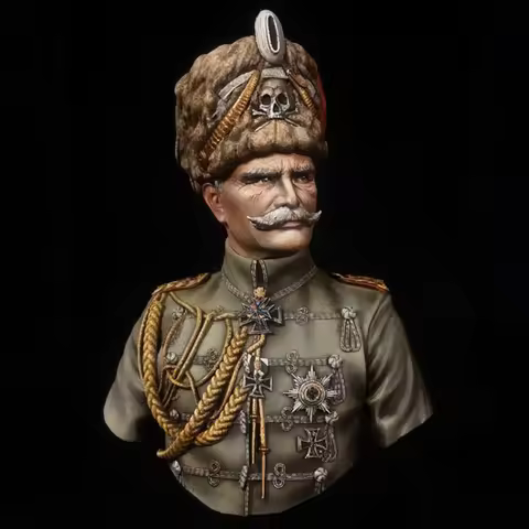 1/9 Modeling Miniatures Resin Bust Model Kit Historical Military General August Unassembled and Unpa