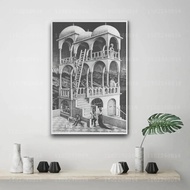 MC Escher 24x36 Inch Canvas Poster - Artistic Wall Decor for Living Room, Bar, Cafe - Decorative Pri