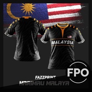 TSHIRT FPO [ITEM READY] FAZZ  HM03 - HARIMAU MALAYA TEAM MALAYSIA BLACK JERSEY