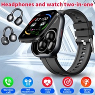 D12 2 In 1 TWS Smartwatch with Earphones 2.01" HD Screen Bluetooth Call Heart Rate Sport Fitness Hea