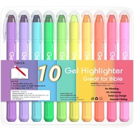 Gel Highlighter, 10 Colors Bible Safe Highlighter Study Kit, Highlighters Assorted Colors, Twistable