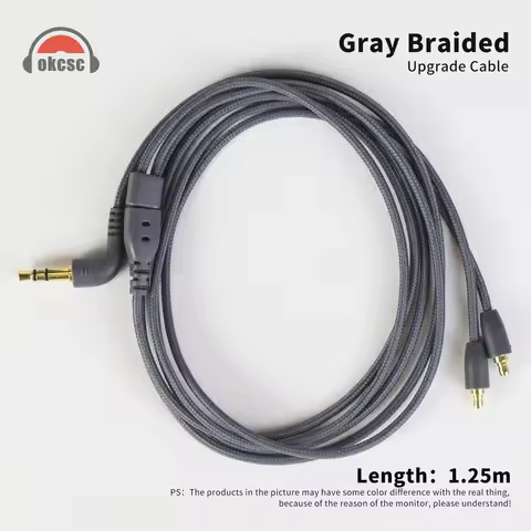 OKCSC HIFI Oxygen Free Copper Gold-plated Plug Earphone Cable for SENNHEISER IE100 IE400 IE500 3.5mm