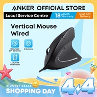 Anker Ergonomic Optical USB Wired Vertical Mouse With 1000/1600 DPI 5 Buttons CE100 A7851