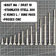 BOLT 10 STAINLESS 304 BOLT L6 M6 2 KEYS CUSTOM HANDMADE PROBOLT BY TJ FACTORY
