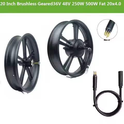 BK29 20" Brushless Geared Hub Motor 36v 48V 250W/500W for 20x4.0 Fat Tire E-Bike/Snow Bike