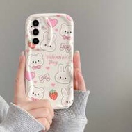1pc Heart Rabbit Gentleman Bear Bow Strawberry Cream Texture Soft Shell Anti-Drop Cream Shell Asymme