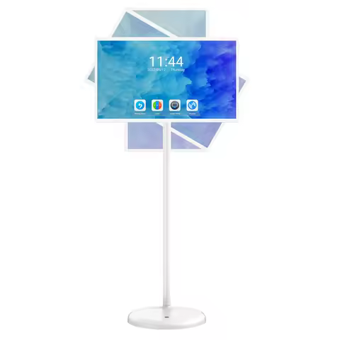 MWE 32 inch portable smart monitor on wheels, 2K smart touch screen with Android OS, 8H video playba