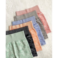 Aybl Camouflage High Waist Shorts - Peach Tone, Pleated Design, Perfect for Yoga & Fitness