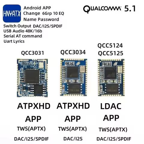 APP change name password EQ 5124 QCC5125 LDAC Bluetooth 5.1 Qualcomm 3031 QCC3034 APTXHD SPDIF analo