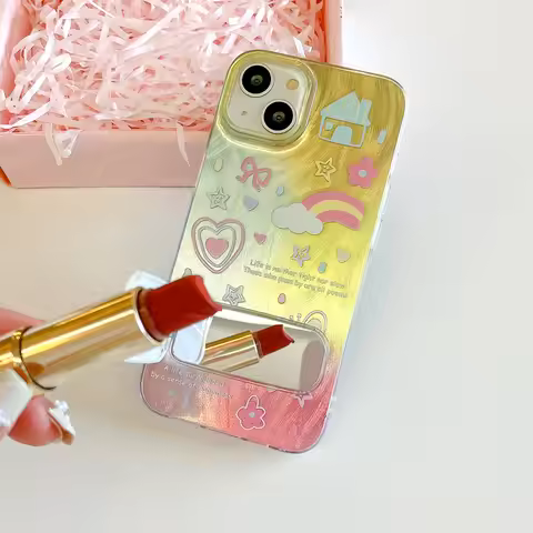 For OPPO A5X A5 Pro A80 A60 A40 A79 A78 A38 A58 A18 A74 A54 A57 A53S Smile Rainbow Mirror Holder Daz