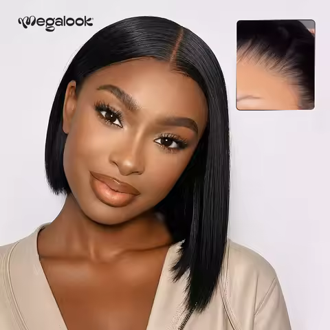 5x6 13x4 13x5 13x6 Glueless Short Bob Human Hair Wigs Bye Bye Knots Bone Straight Bob Wig Pre Plucke