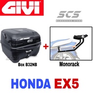 Monorack Givi HONDA EX5 100% Original Givi Heavyduty Advance Rack with ABS Boxes 32Litre Box B32NB E