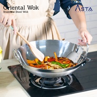 Frying Pan Wok 36cm/frying Pan Wok Stainless Steel Thick Anti Rust/Asta Frying Pan