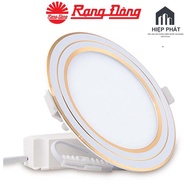 Thin round 3-color changing LED Panel light 12W Rang Dong PT05 DM 135/12W, delicate gold-plated bord