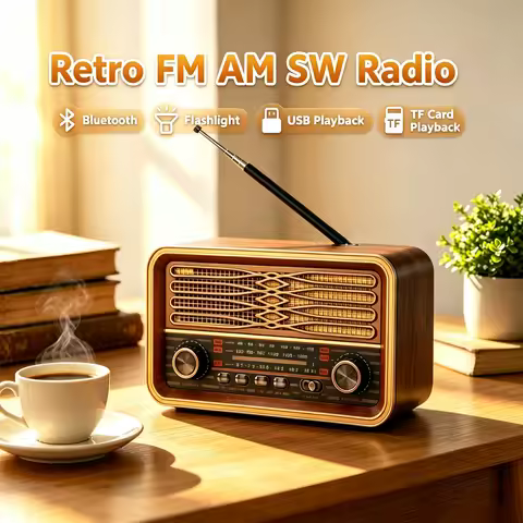Mini Multi Functional Vintage Radio Portable FM AM SW Radios Wireless Battery Powered Bluetooth Spea