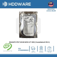 SEAGATE 3TB 7.2K 6G SATA 3.5" HDD [ Constellation® ES.3 ] //ST3000NM0033 // 9ZM178-004
