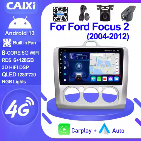 CAIXI GX9 2din Android 13 Auto Carplay For Ford Focus 2 3 Mk2 Mk3 2004-2011 Car Radio Multimedia 2 D