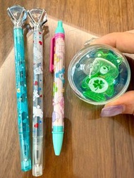 日版 Care Bears 公仔 原子筆 藍色鑽石原子筆 白色鑽石原子筆  綠色膠多用途夾