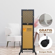 Unique minimalist folding rattan sketch room divider no. 15 - No.1 (1 Door), West Java P83