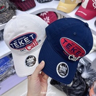 Helolis Korean trendy brand Teket colour-block letter baseball cap for men and women, soft top, larg