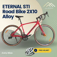 ETERNAL Alloy STI ROAD BIKE 2X10 700x23c Aluminum Outdoor Recreational Exercise Cycling RB Road Bike with Free Helmet