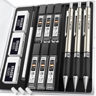 Nicpro  3 PCS 0.5 mm Art Mechanical Pencils Set in Storage Case, Drafting Pencil with 6 Tube HB Lead