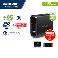 (FREE Travel plugs/ with Power Delivery) Prolink PTC26001 60W 2-Port USB Wall Travel PD Charger  - Charge laptop/ mobile