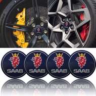 4Pcs 56mm Car Wheel Center Hub Cap Badge Emblem Decal Wheel Sticker For SAAB 9-3 93 9-5 9 3 900 9000