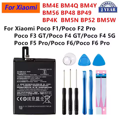 BM4E BM4Q BM4Y BM56 BP48 BP49 BP4K BM5N BP52 BM5W Battery For Xiaomi Poco F1/F2/F3/F5 Pro/F4 GT/F4 5
