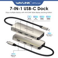 WAVLINK USB C Dock Triple Display, 7-In-1 Laptop Docking Station with 95W Power Delivery, Triple 4K 