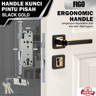 Black Gold Roset Handle/Black Gold Color Split Door Lock Handle/House Door Handle