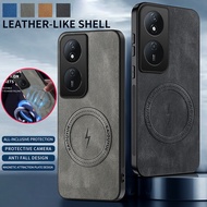 Supports Magnetic Wireless Charging Casing For Honor X7B HonorX7b Retro Leather Phone Case Lens Prot