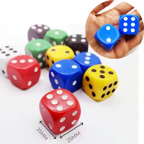 2pcs/Set Acrylic 25mm Big Dice Opaque Colorful Round Corner 6 Sided D6 Dice For Family Board Game